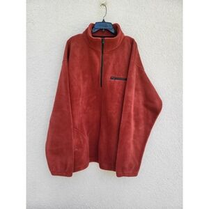 Duluth Trading Men's Red 1/4 zip Shoreman's Fleece Pullover Sweater sz 2XL